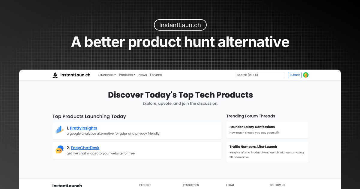 Instantlaun.ch – The Product Hunt Alternative