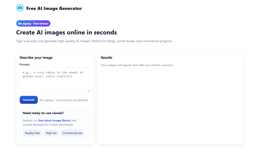 Photostock – Free AI Image Generator